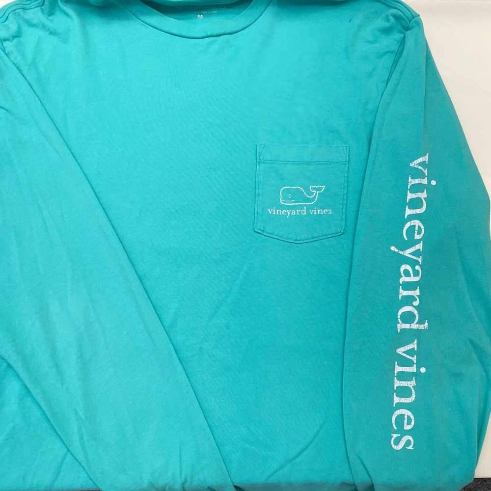 Mens Long Sleeve Aqua Vineyard Vines Shirt Medium